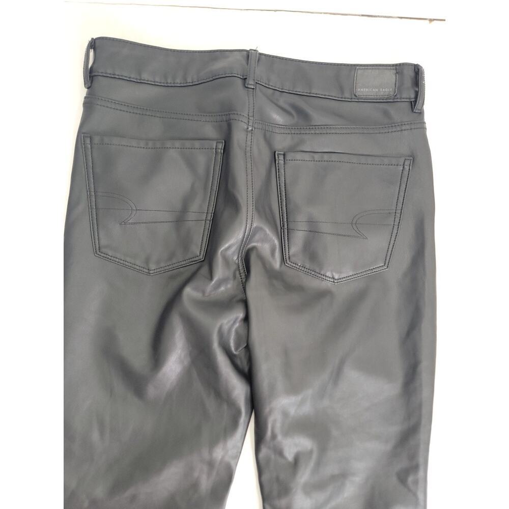 American Eagle Pants Womens SZ 12 Super High Rise Flare Faux Leather Wide Leg - Picture 9 of 10